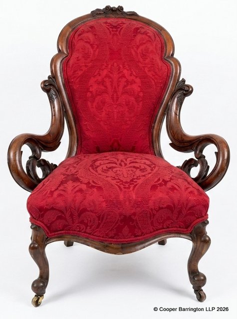 Antique Victorian Mahogany Show Frame Easy Arm Chair. 19th Century. Antique Victorian Mahogany Show Frame Easy Arm Chair. 19th Century.