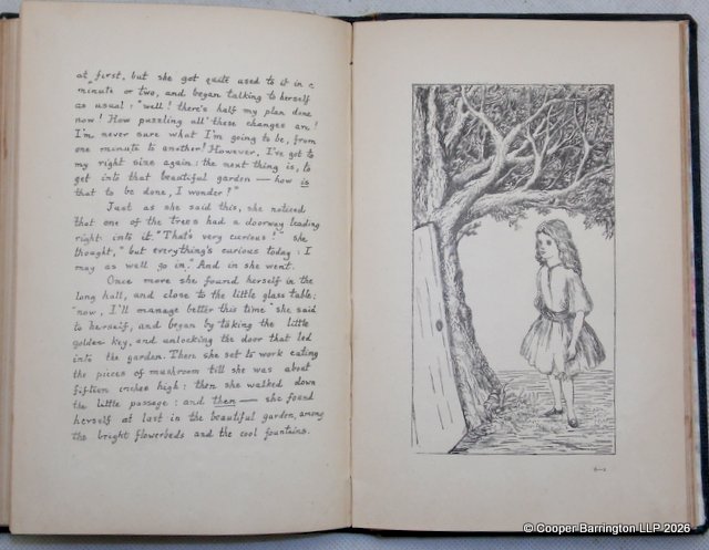 This is a First Edition 1886 Copy of Alice's Adventures Under Ground. Printed facsimile of the original manuscript and illustrations that would later become Alice's Adventures in Wonderland. It contains 37 illustrations by Lewis Carroll. London, Macmillan and Co. 1886. Green cloth, spine lettered in gilt, mottled blue and red coated endpapers. Nice condition.